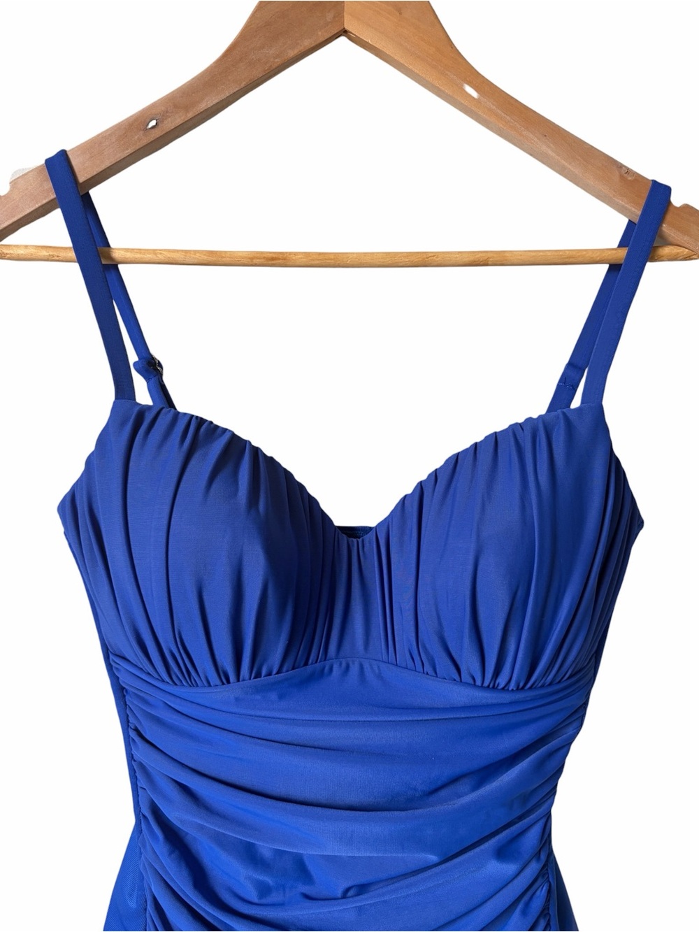 Miracle Suite Rialto Ruched Blue One-Piece Swimsuit Size 12 - Picture 3 of 9